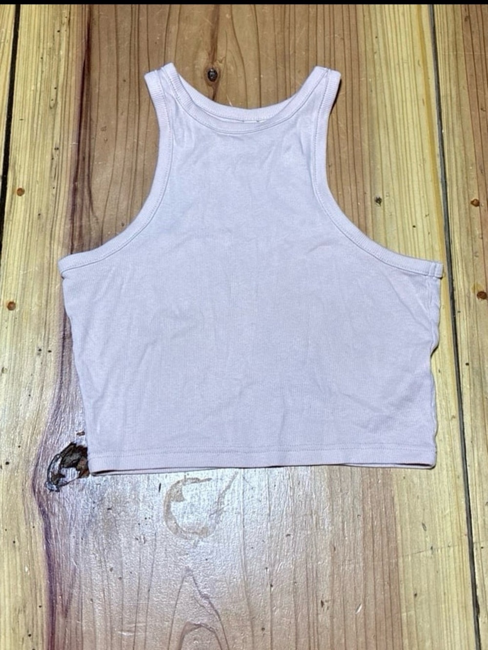 H&M Ribbed Racerback Crop Tank - Pale Pink